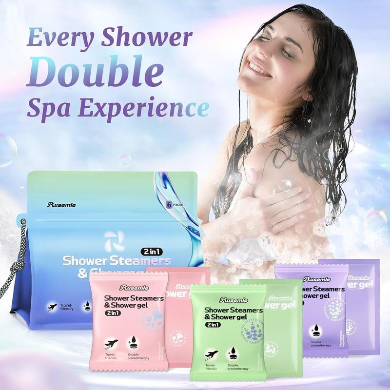 Shower Steamers  6 Pack - Birthday Gifts for Women, 2-in-1 Shower Steamers and Body Wash, Stress and SPA Gifts for Women Mom, Christmas Gifts Stocking Stuffers for Women Adults