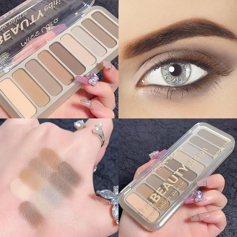 Mini Naked Eyeshadow Palette & Brown All Matte Neutral Nude Smoky Eye Shadow Make Up Pallet High Pigmented Naturing-Looking Ultra-Blendable Long Lasting Waterproof Makeup Compact Gentle Nourishing Pack Cosmetic