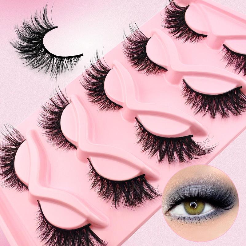 5 Pairs Cat Eye False Eyelashes for Eyelashes Extensions, Natural Look Eyelash Extensions, Volumized False Eyelashes for Women and Girls Eye Makeup Enhancement, Cosmetic Gift