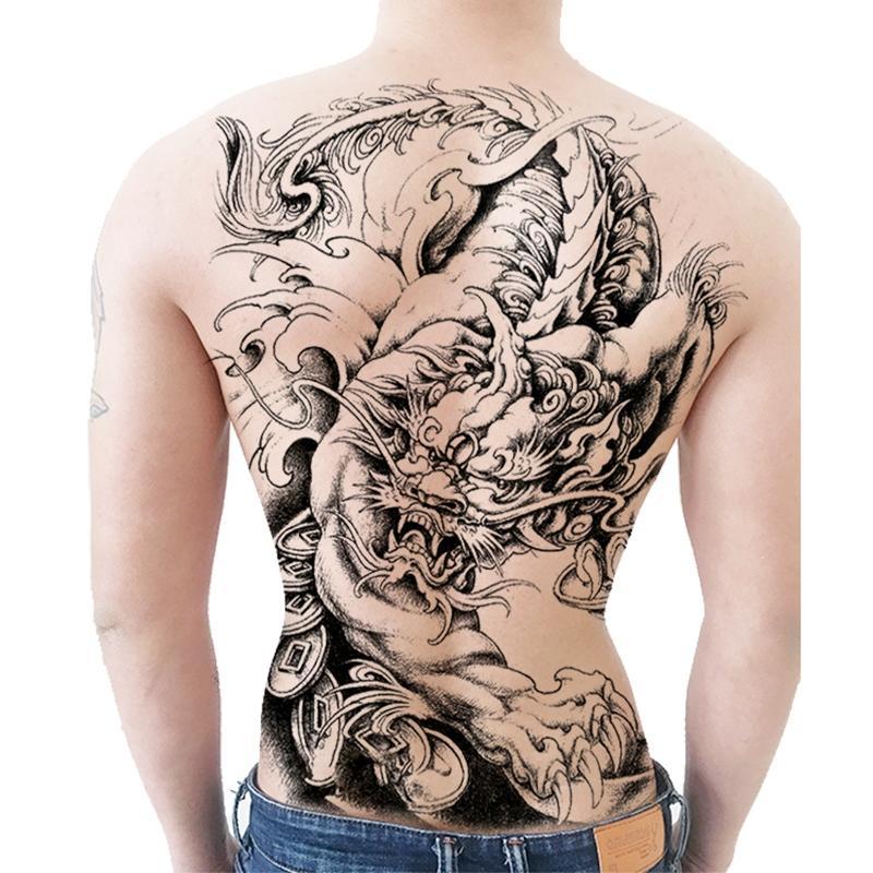 Dragon Pattern Large Temporary Tattoo Sticker, 1 Sheet Waterproof Temporary Tattoo Sticker, Body Art Decoration for Men & Women