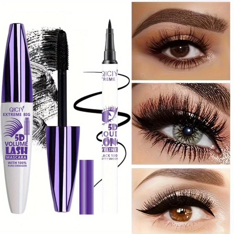 2PCs waterproof mascara-5d volumizing, long-lasting, clump-free natural look for all skin types