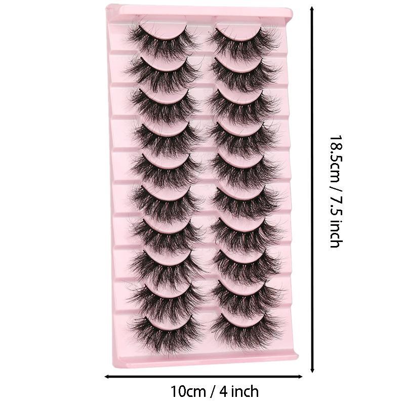 Long Lasting Dramatic Volume Lash Clusters, 10 Pairs Natural Curling Eye Makeup Strip Lashes for Daily & Summer Party Use, Eye Makeup, Lash Extension Kit, Christmas Gift