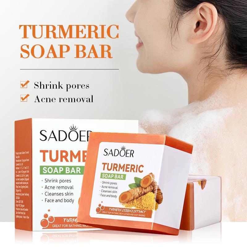 Turmeric Soap Bar, 1 Count Natural Turmeric Essence Extract Soap, Softer & Smoother Skin, Handmade Organic Soap Scented With Essential Oils For Skin Cleaning & Moisturizing