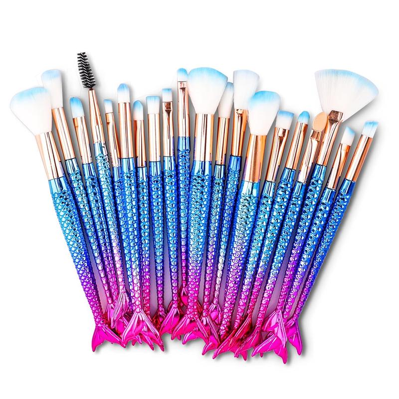 Cute Stuff for Tween & Teen Girls, 20 count Frozen Princess Makeup Brushes Sets for Girls, Teen Girl Gifts Trendy Stuff Christmas Gift Ideas Stocking Stuffers for Girls  Make Up Tool Set Cosmetic Plastic