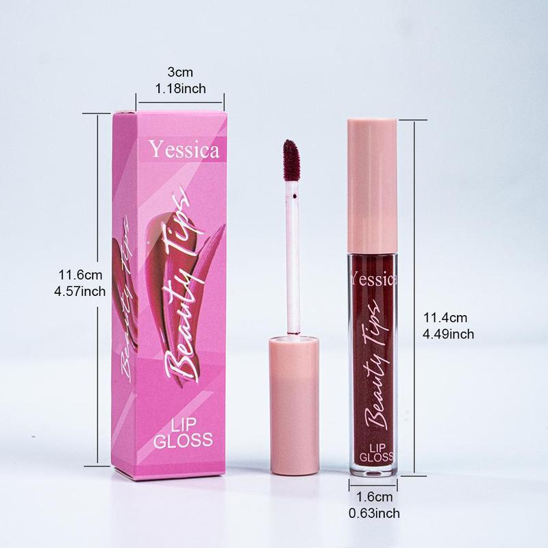 Long Lasting Glitter Lip Gloss, 1 Count Hydrating & Glittering Glaze Lipstick, Tinted Moisturizing Lip Stick for All Occasions Makeup, Glossy Lip Care Moisturizer for Girls & Women, Makeup Cosmetic Accessories