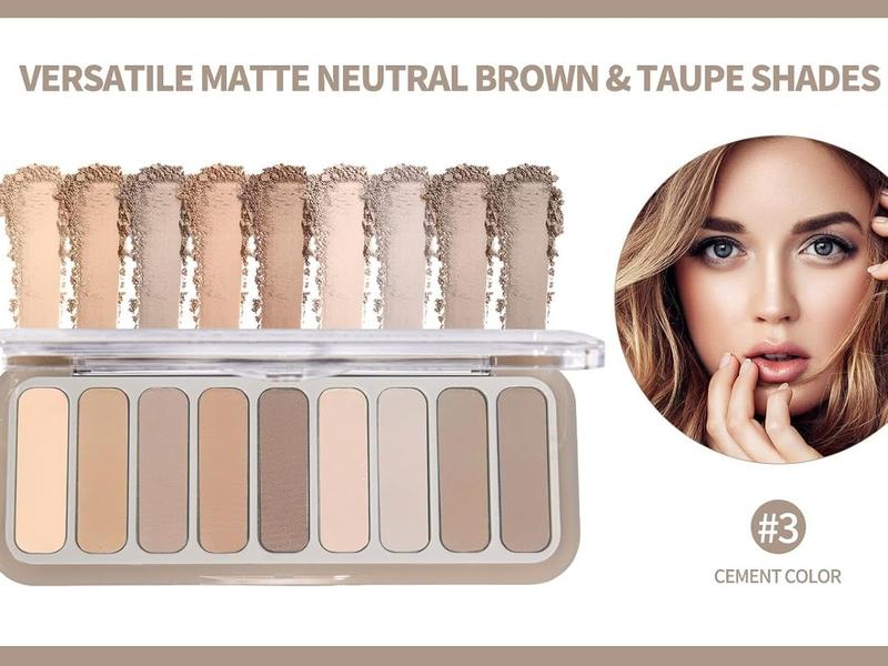 Mini Naked Eyeshadow Palette & Brown All Matte Neutral Nude Smoky Eye Shadow Make Up Pallet High Pigmented Naturing-Looking Ultra-Blendable Long Lasting Waterproof Makeup Compact Gentle Nourishing Pack Cosmetic