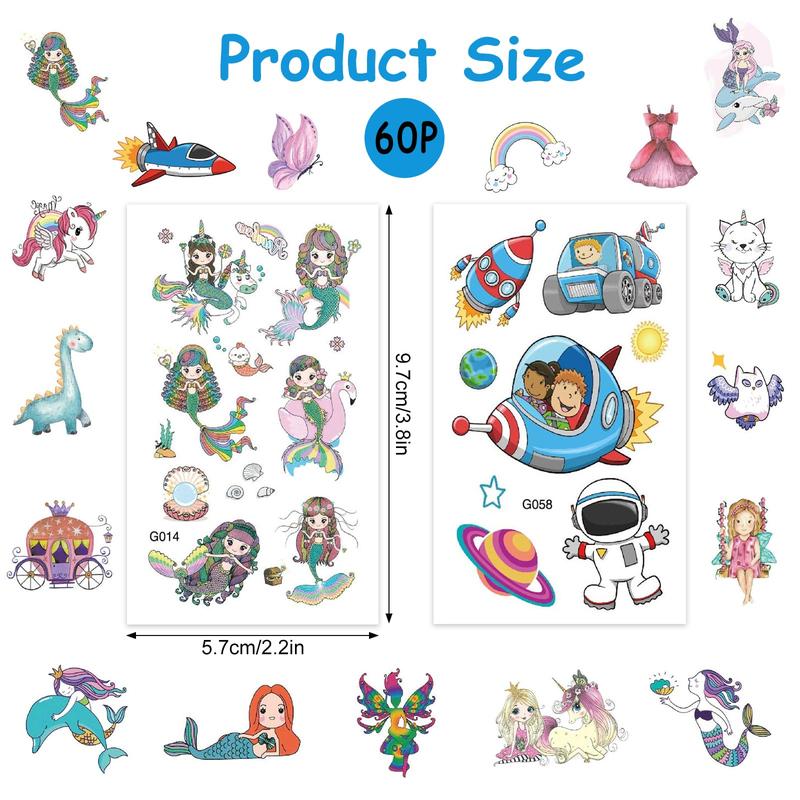 Tattoos for Kids, 600+ Mixed Styles Temporary Tattoos Set Girls and Boys, Waterproof Cartoon Fake Tattoo Stickers Set for Kids Party Bags Birthday Present Favors Supplies