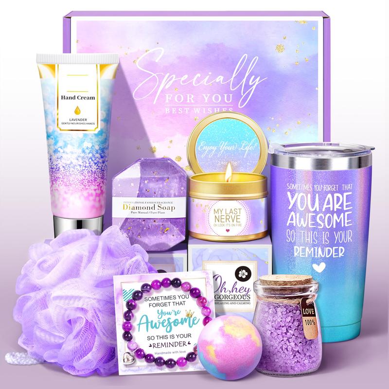 9pcs Lavender Care Package Gifts Set,Gifts for Women, Birthday Gifts for Women Girlfriend, Sister, Wife, Teacher, Get Well Soon Gifts for Women, Birthday Gifts for Women Thinking of You Gift