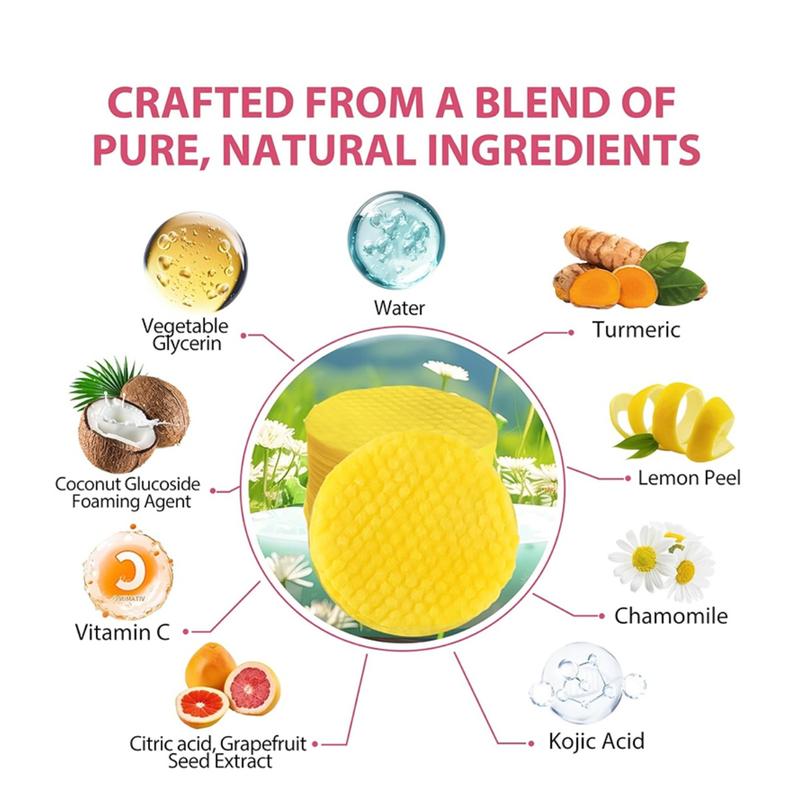 Turmeric & Kojic Acid Cleansing Pads with Vitamin C | Balancing Facial Cleansing Pads for Oil and Hydration | Brightening Skin Care Solution