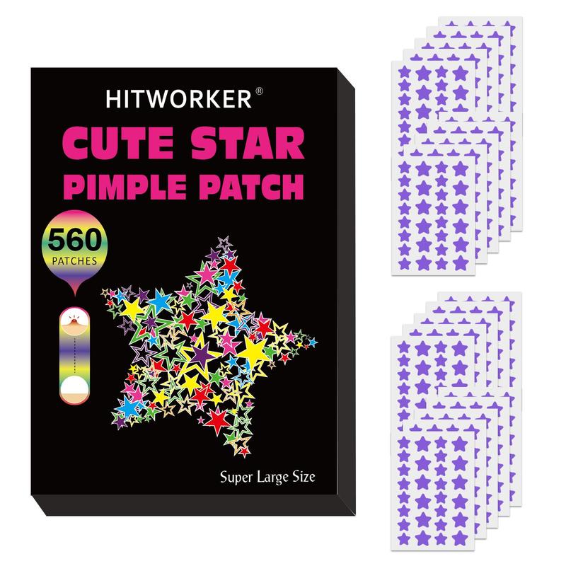 Pimple Cover Patch, 560pcs set Acne Cover Patch, Hydrocolloidal Pimple Patch, Invisible Star Shape Sticker, Cleanser for Ance-prone Skin, Pimples Patches Peel Off for Women & Men, Fall Gift, Stickers, Christmas Gift