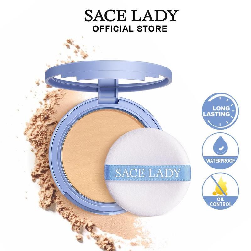 SACE LADY Oil Control Face Powder Matte Waterproof Lasting Setting Powder Face Makeup With Puff 0.35Oz