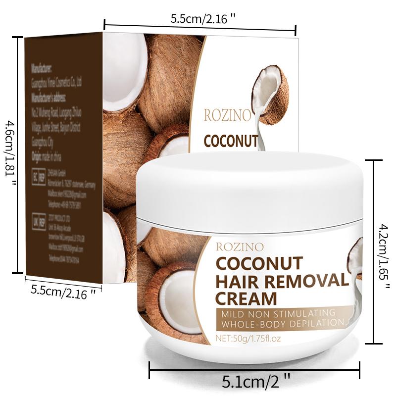 Coconut hair removal cream；Rich in natural coconut oil and vitamin E，Painless and non irritating, effective, suitable for both men and women!!!