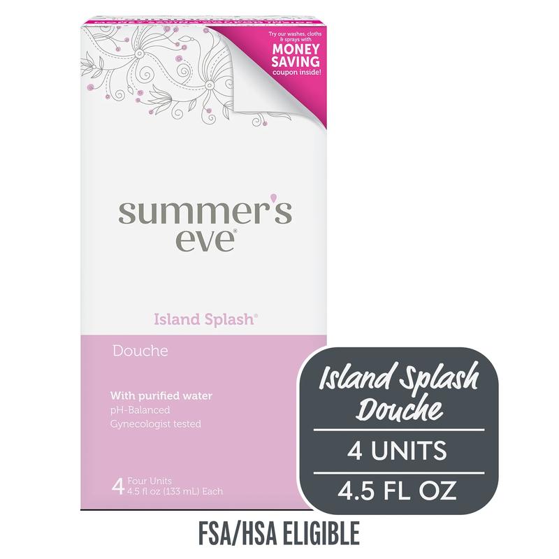 Summer's Eve Island Splash Douche, pH-Balanced Formula, 4.5 oz, 4 Ct - Fragrance, Gentle