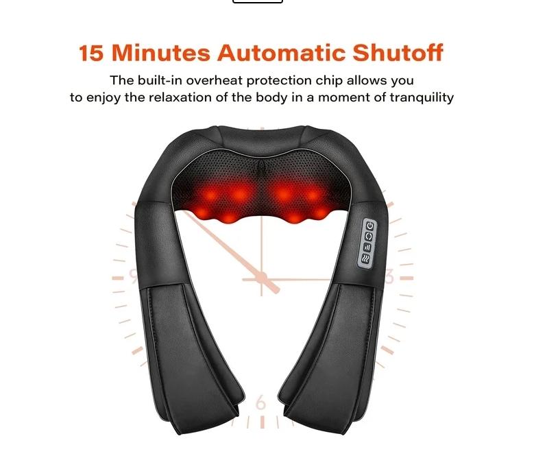 Shiatsu Neck Shoulder and Back Massager with , Electric Deep Tissue 4D Kneading Massage