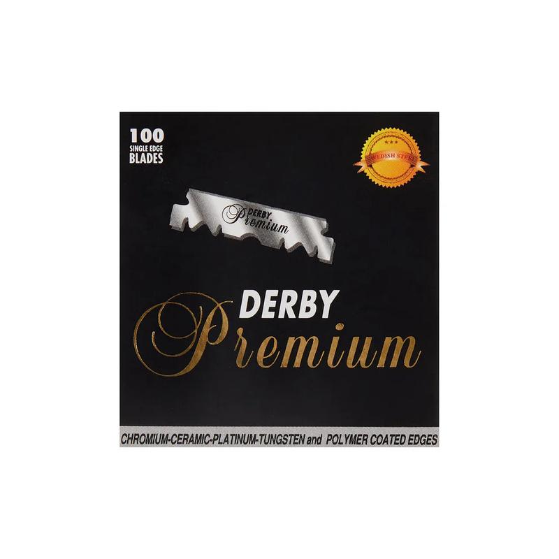 Derby Premium Single Edge Razor Blades for Straight Razor - Pack of 100 - Comfort barber  razors Smooth Steel Professional Razor with Platinum Blades shaving manual razor blade