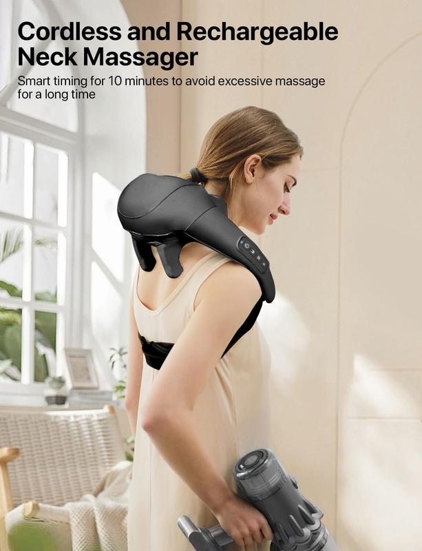 neck and shoulder massage shawl massagers with Heat - Deep Tissue 6D Kneading Pillow, Foot, Legs,Body - Relieve Muscle Pain Mothers day gift