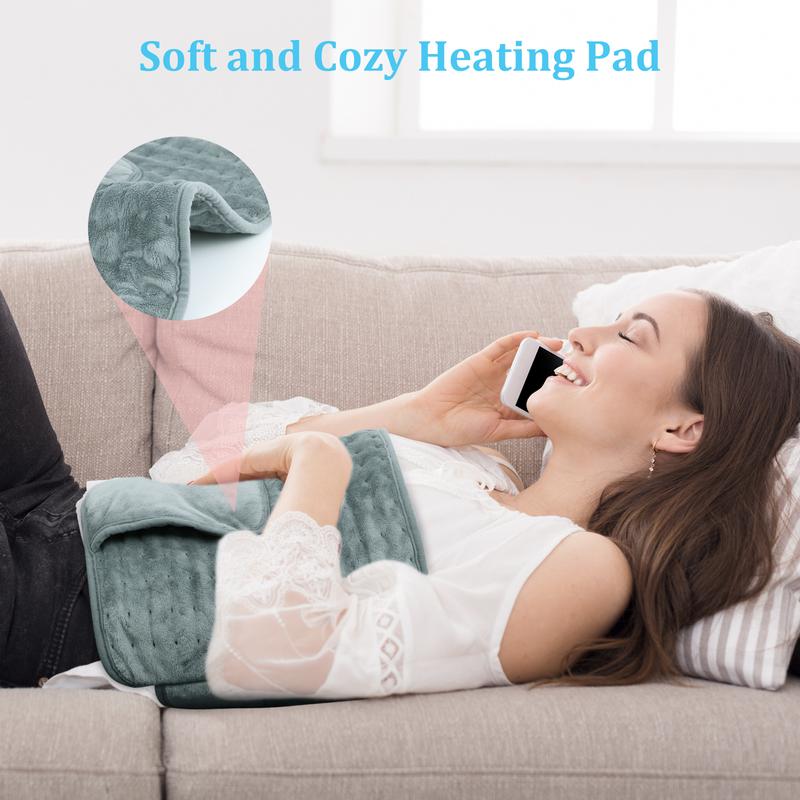 COCOBELA Heating Pad,Heating Waist & Neck Pain Tissue Massage Device, 6 Heat Levels, 4 Timer Auto-Off, Adjustable 20