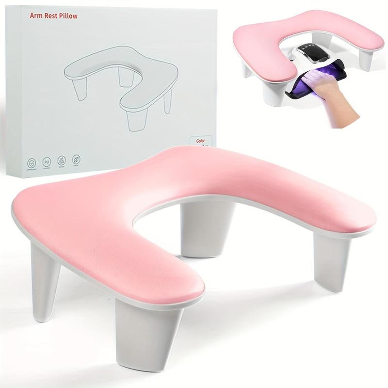 U-shaped Nail Art Hand Rest, Nail Art Hand Pillow, Nail Art Hand Cushion, Professional Manicure Tool for Home & Salon Use, PU Mat for Nails