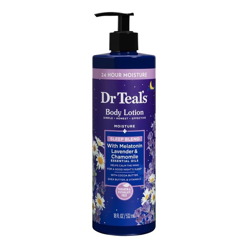 Dr Teal's Sleep Body Lotion with Melatonin, Lavender & Chamomile Essential Oils, 18 fl oz