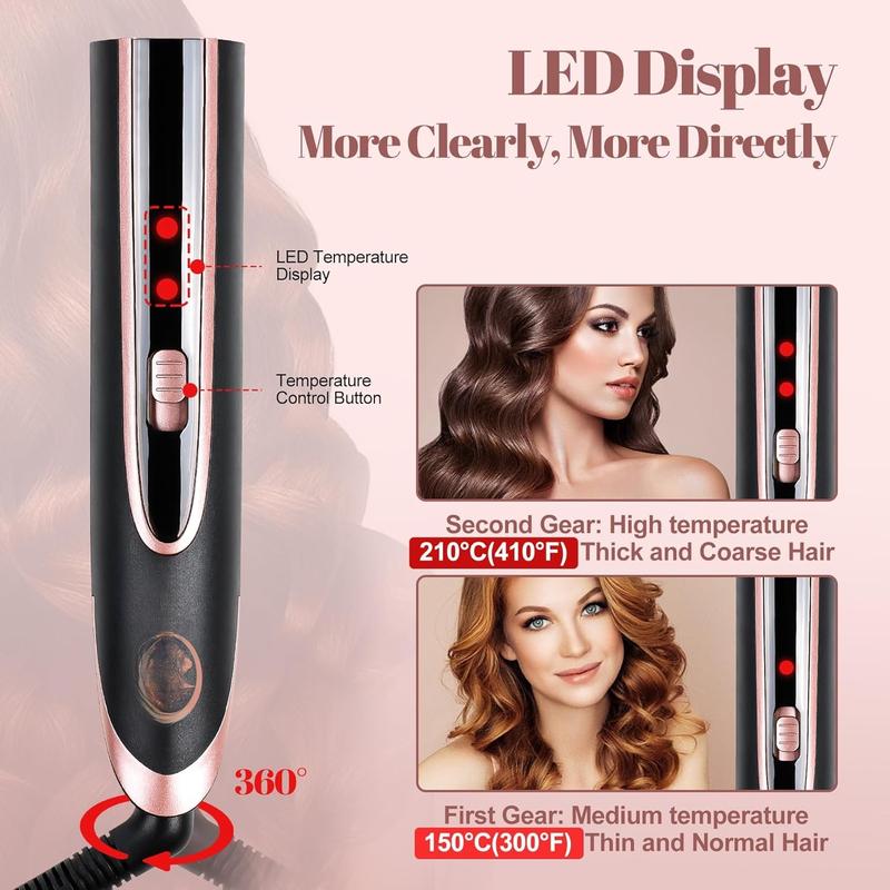 5-in-1 Curling Iron Set, Curling Wand with 3 Barrel  Crimper Iron and Interchangeable 4 Curling Irons, Dual   Waver with 2-LED Temp Control for All  Types, Glove & 2 Clips