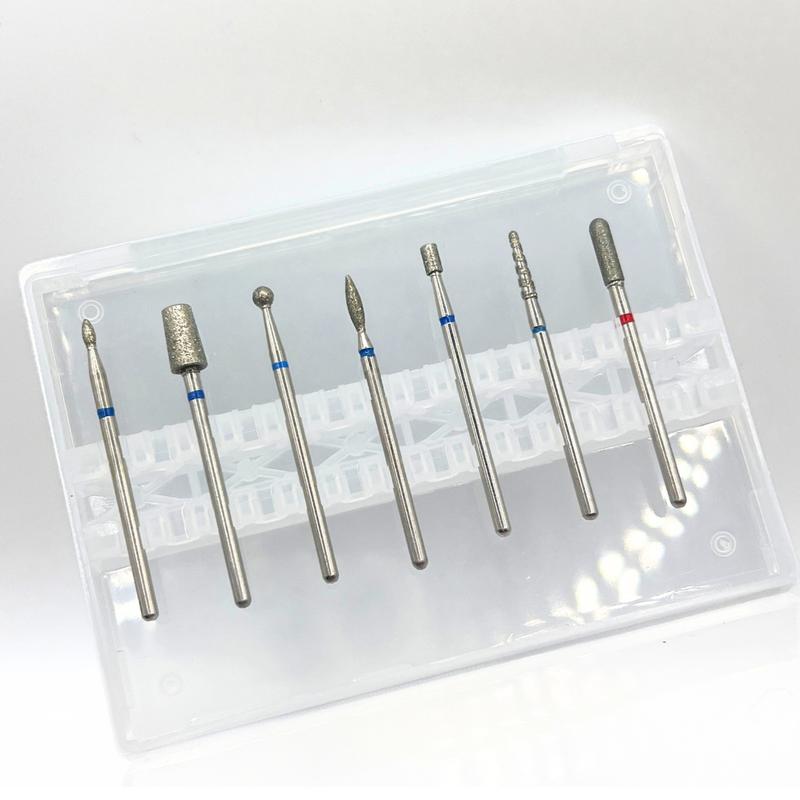 Cuticle Prep Nail Drill Bit Bundle – 7 Piece Set + FREE Storage Box