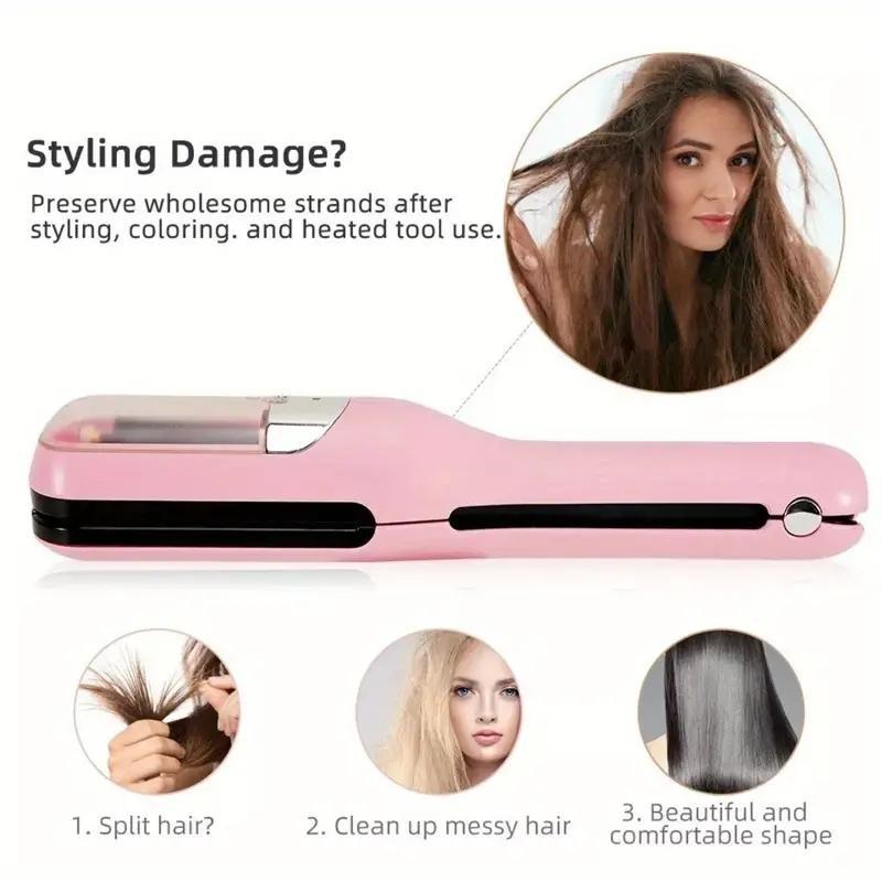 Electric Hair Clipper, 1 Box Cordless Split End Hait Trimmer & Accessories, Portable Household Automatic Hair Clipper, Hair Trimmer for Women & Girls