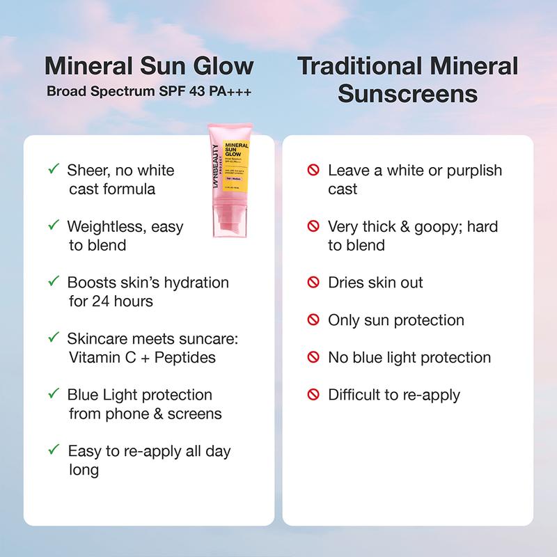 Mineral Sun Glow SPF Broad Spectrum SPF 43 PA +++ Facial Lightweight Skincare Sunscreen Hydrating Radiant Sensitive Vegan