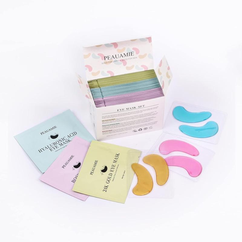 Under Eye Patches (30 Pairs) Gold Eye Mask and Hyaluronic Acid Eye Patches for puffy eyes,Rose Eye Masks for Dark Circles and Puffiness under eye skin care