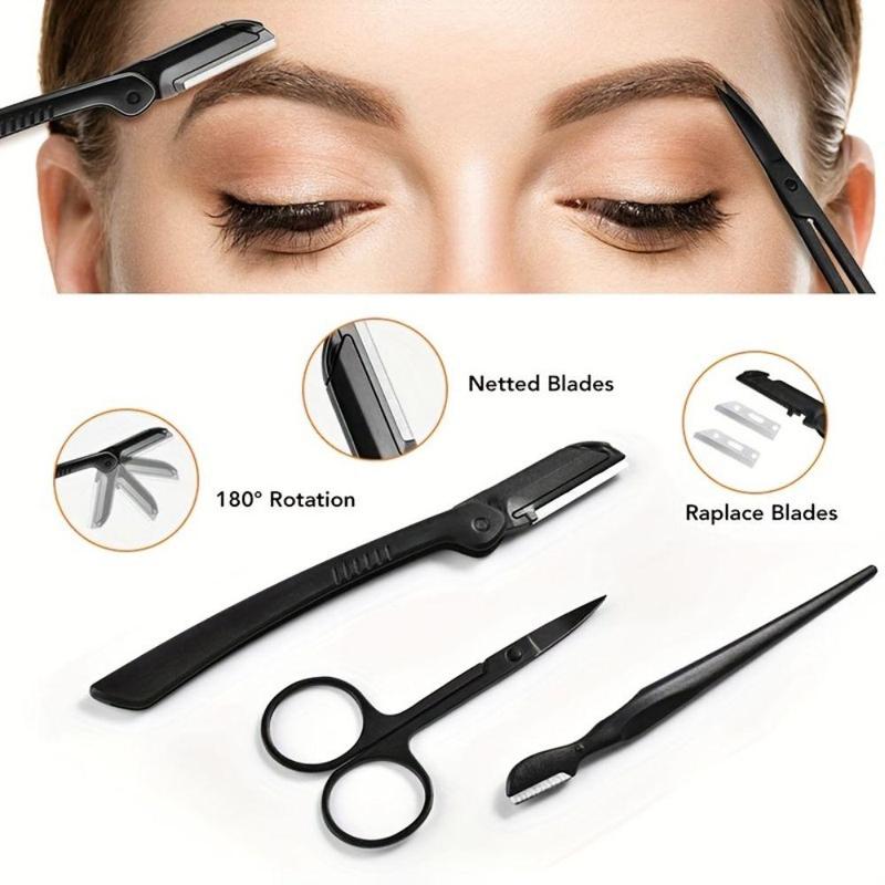 Eyebrow Kit for Women and Men, 1 Set Stainless Steel Eyebrow Grooming Set, Makeup Tools for Daily Use, Makeup Cosmetic Tool Kit