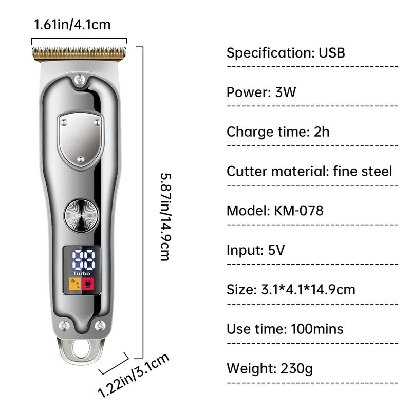 Hair Clippers for Men Professional with 5 Limit Combs, Beard Hair Trimmer with LED Display, Cordless Barber Clippers Supplies, Hair Cutting Kit, Mens Grooming Kit, Birthday Gifts for Men Women