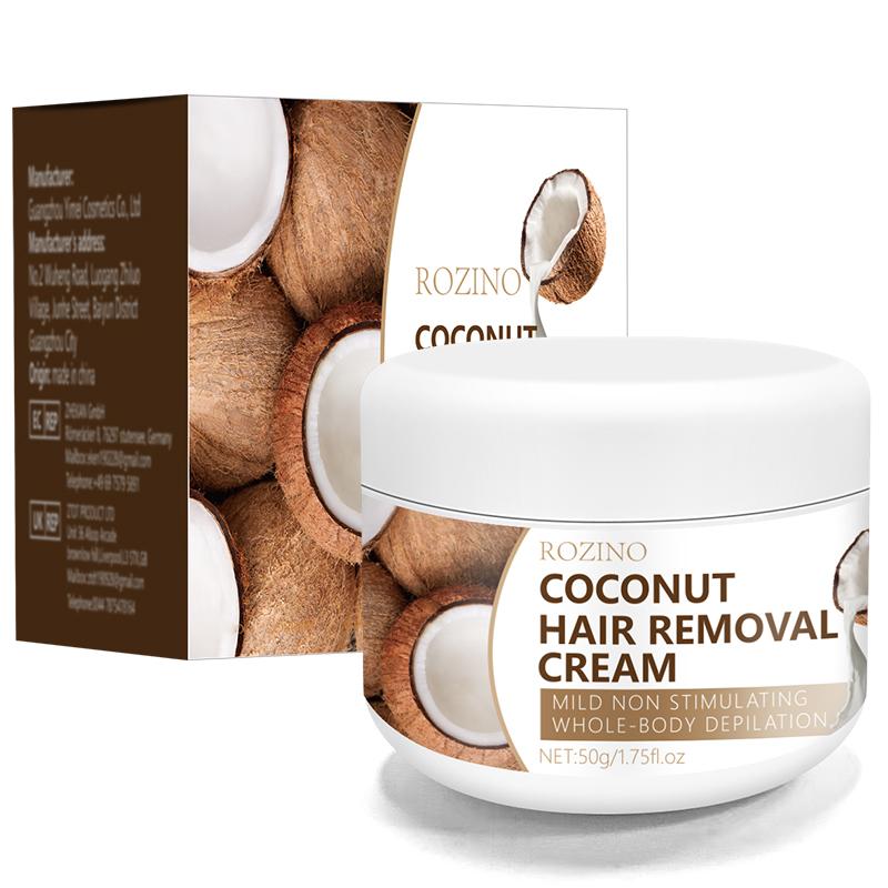 Coconut hair removal cream；Rich in natural coconut oil and vitamin E，Painless and non irritating, effective, suitable for both men and women!!!