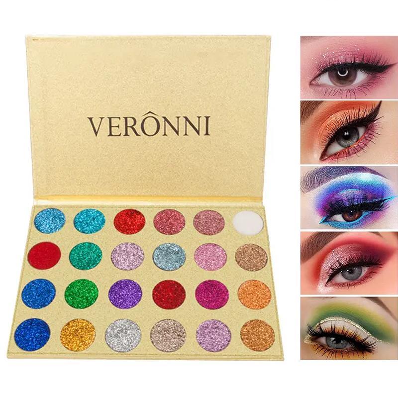 24 Color Glitter Eyeshadow Palette, Glitter Eye Shadow Makeup Palette, Long Lasting Shimmering Eye Shadow Makeup Products for Women,  Glossier Gifts for Her