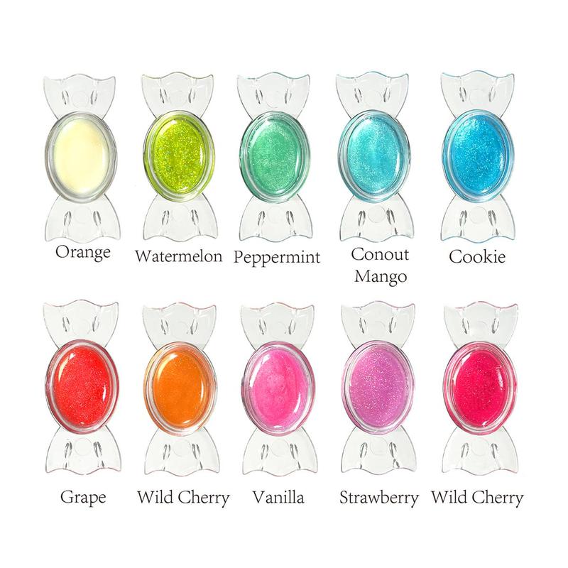 Cute Candy Shape Lip Gloss, 10pcs box Moisturizing Lip Gloss with Storage Buckets, Fruit Flavor Lip Glaze, Glossy Liquid Lipstick, Plumping Lip Oil  for Girls