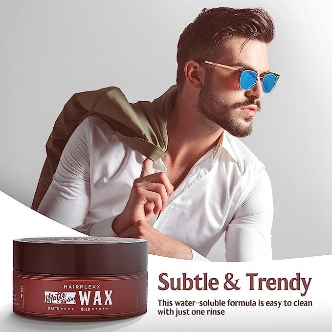 Hairplexx Matte Wax to Improve Texture and Thickness, Strong Hold All Day - Natural Hair Styling Paraben Free 2.7 oz Gel Haircare