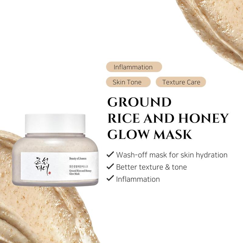 Korean Skin Care Beauty of Joseon Ground Rice and Honey Glow Mask for Dry Sensitive Skin 150ml - Skin Repair, Comfort