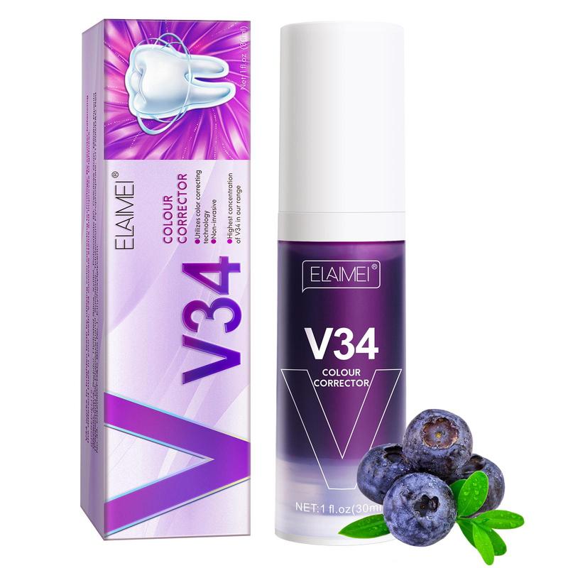 Elaimei V34 Cleaning Toothpaste , Blueberry Flavor (30ml)