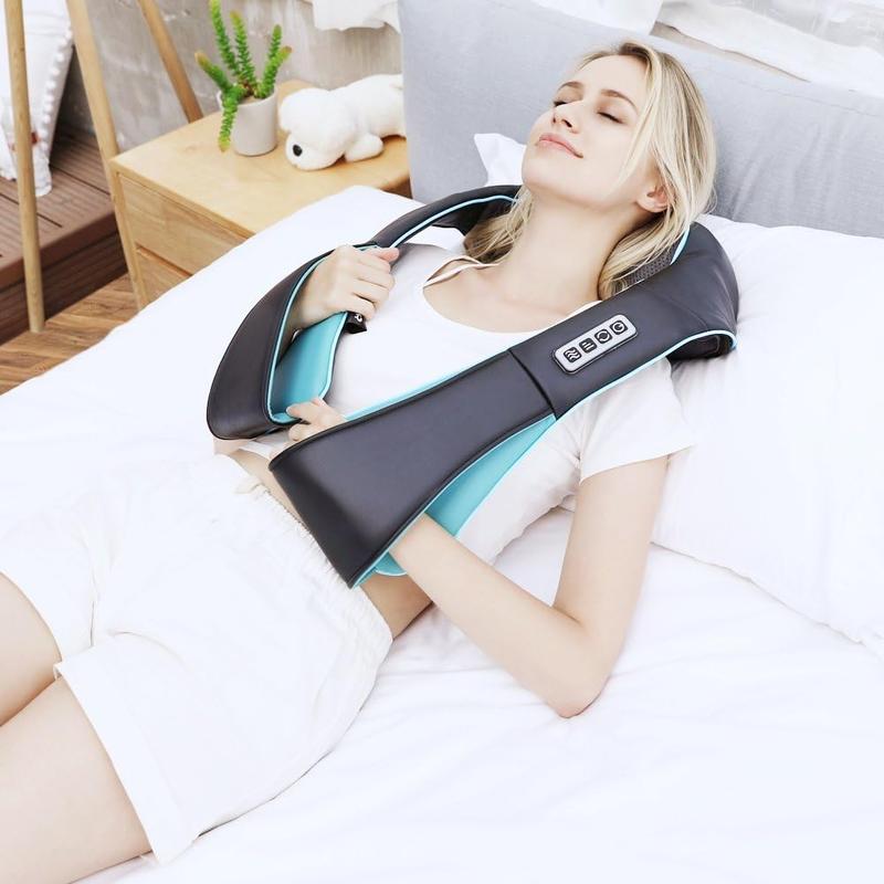 「Christmas Gift」Shiatsu Back Shoulder and Neck Massager with heat, Car Massage Pillow for Neck, Back, Shoulder, Foot, Leg, Winter must have neck massager leg massager