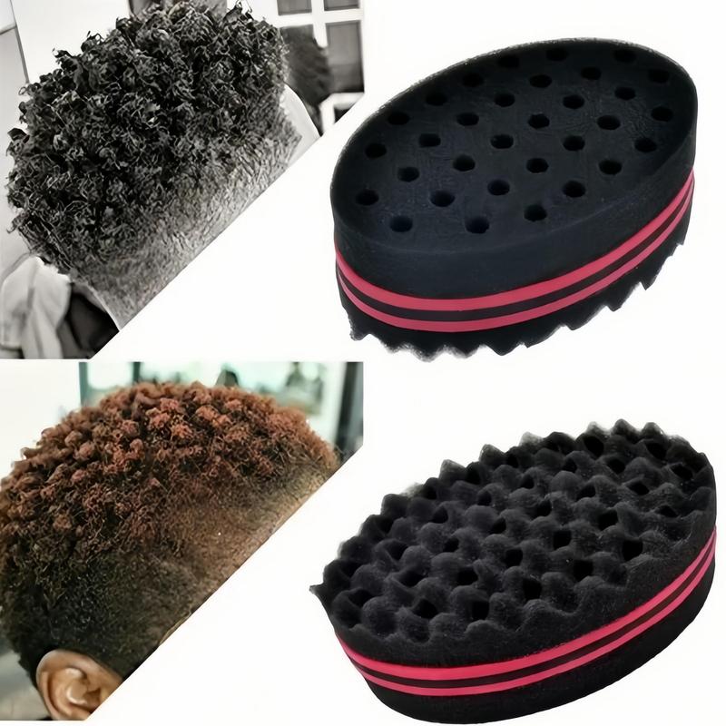 Double-sided Hair Sponge Brush, 1 Count Magic Hair Brush for Christmas Gift, Hair Styling Tool for Twisting Curly Hair, Wavy Hair, Easily Create African Hairstyles