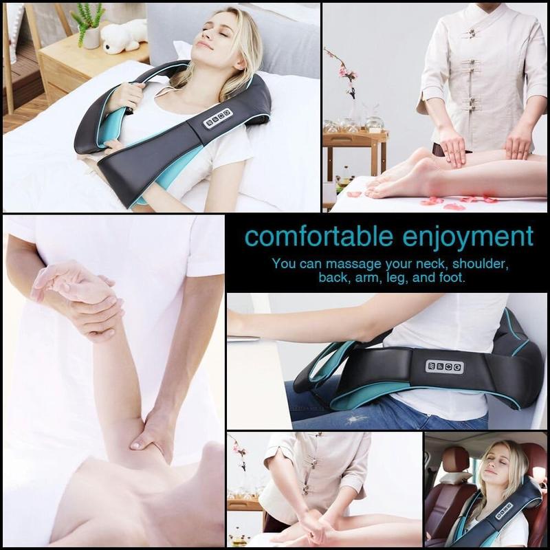 「Christmas Gift」Shiatsu Back Shoulder and Neck Massager with heat, Car Massage Pillow for Neck, Back, Shoulder, Foot, Leg, Winter must have neck massager leg massager