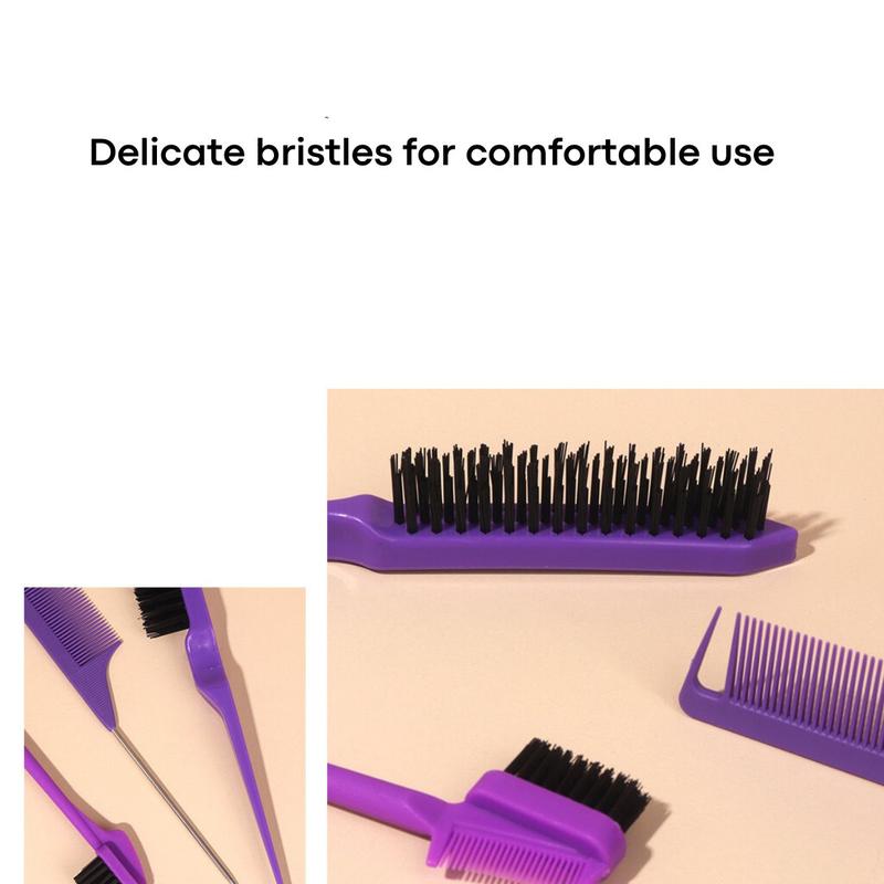 Hair comb steel pin pointed tail comb eyebrow brush three-piece wig styling comb broken hair coiffure set of hair tools