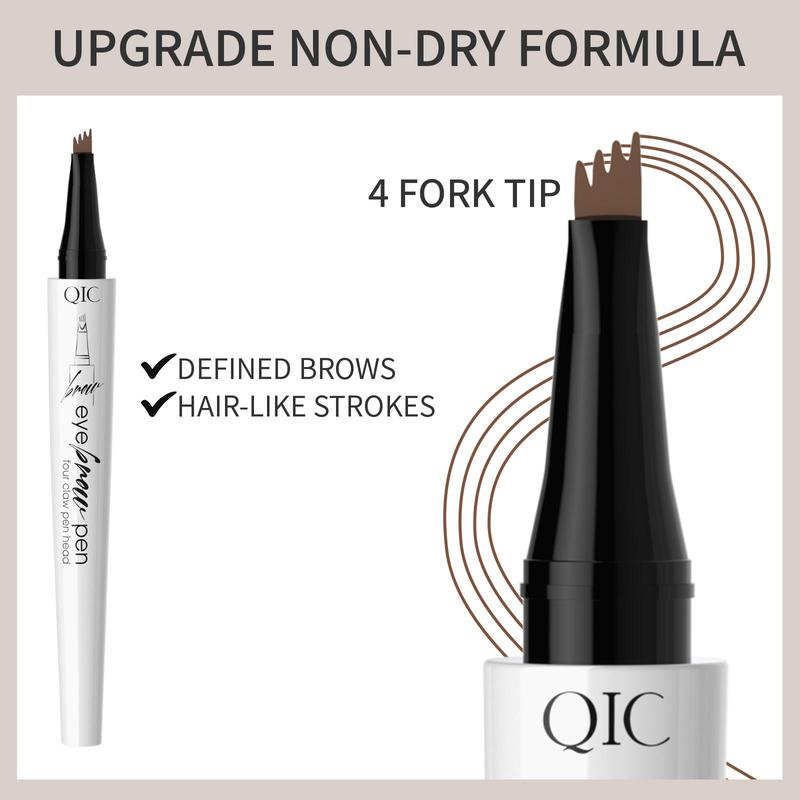 4 Fork Tip Liquid Eyebrow Pencil, 1 Count Long Lasting Eyebrow Pen, Brow Styling Brush, High Pigmented Brow Shading & Filling Product