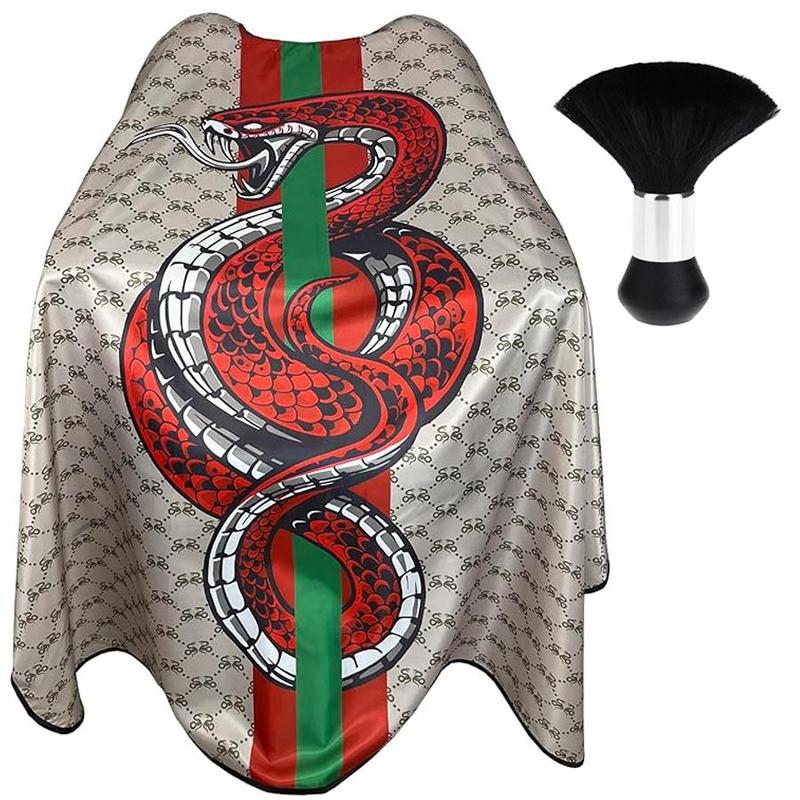 Snake Design Hairdressing Cape with Brush, 1 Set Durable Adjustable Barber Cape, Waterproof Hair Cutting Cape, Hair Cutting Accessories for Salon Barber