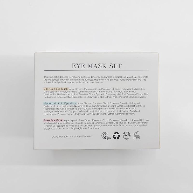 Under Eye Patches (30 Pairs) Gold Eye Mask and Hyaluronic Acid Eye Patches for puffy eyes,Rose Eye Masks for Dark Circles and Puffiness under eye skin care