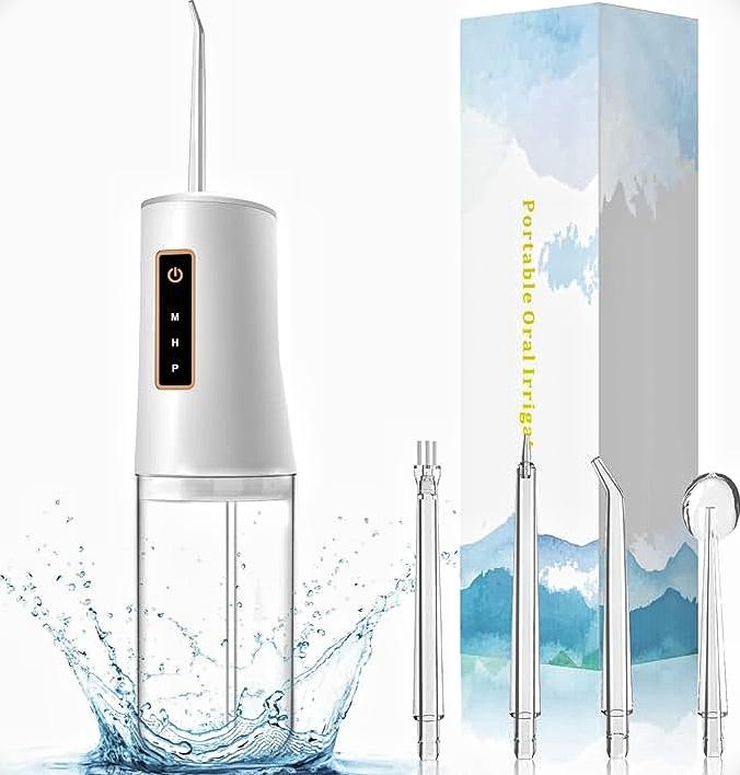 AILE Water Flosser ,3 Clean Modes with 4 Nozzles,230ML Tank,IPX7 Waterproof,Rechargeable  Portable Oral Irrigator,Brace Care,Gift