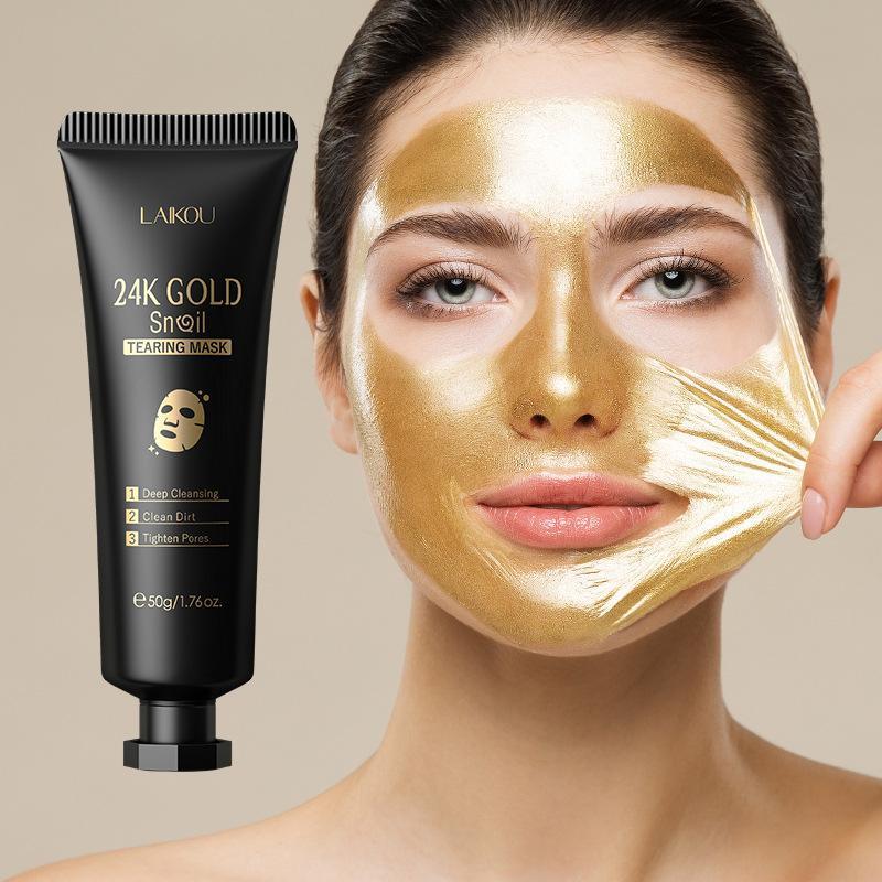 24k Gold Peel Off Masks, 2 Counts Moisturizing Facial Masks, Deep Cleansing & Nourishing Facial Skin Care Products For Women & Men