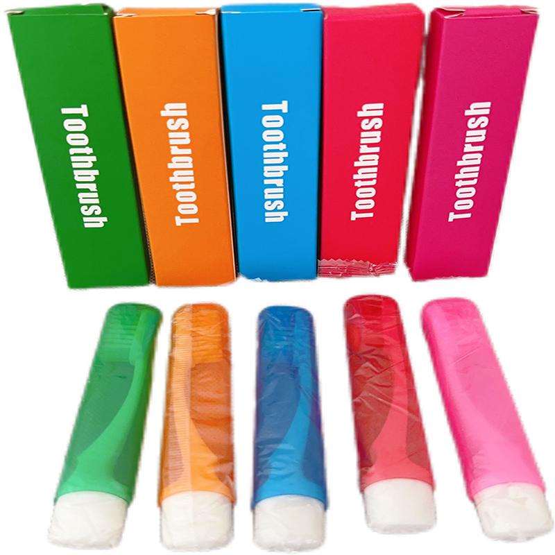 Travel Toothbrush,5PCS Travel Toothbrush Set,Mini Toothbrush Soft Portable Toothbrush Travel with Tooth Brush Cover Small Folding Toothbrush Individually Wrapped Home Travel Camping