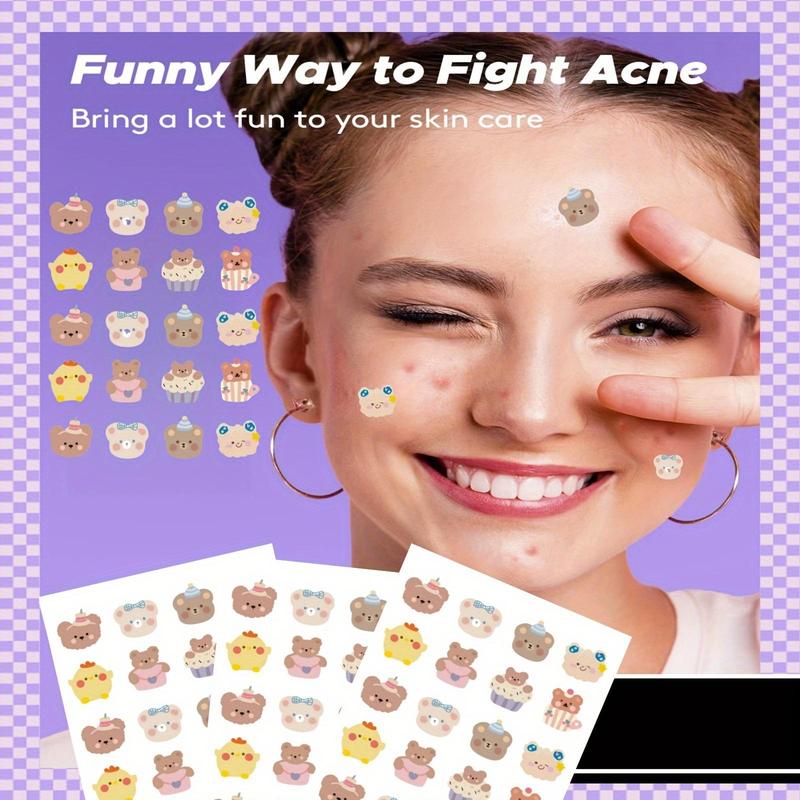 Cute Cartoon Pattern Acne Patches, 80pcs set Invisible Acne Patches, Hydrocolloid Spot Marks Blemishes Covering Patches, Facial Skin Care Product