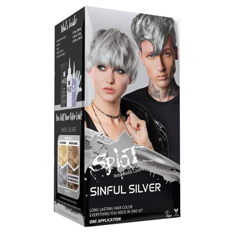 Sinful Silver: Original Silver Semi-Permanent Hair Dye Complete Kit with Bleach