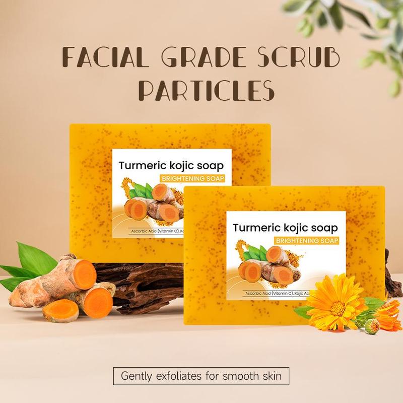 Turmeric Lemon Soap, 8 Counts Deep Cleansing Bathing and Facial Soap with 2 Foaming Nets, Suitable for Both Men and Women