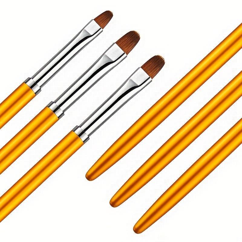 Nail Art Brush (3pcs), Gel Nail Polish Brush, Manicure Brush, Professional Manicure Tool for Home & Salon Use